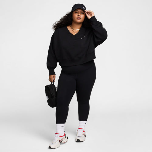 Women's Nike One Plus High-Waisted Crop Leggings - 010 - BLACK