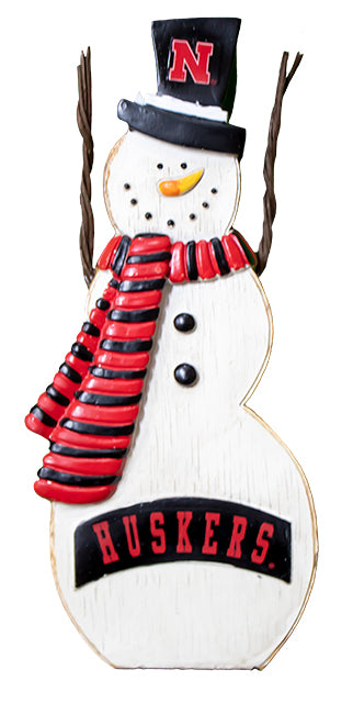 Nebraska Husker Table Top Snowman