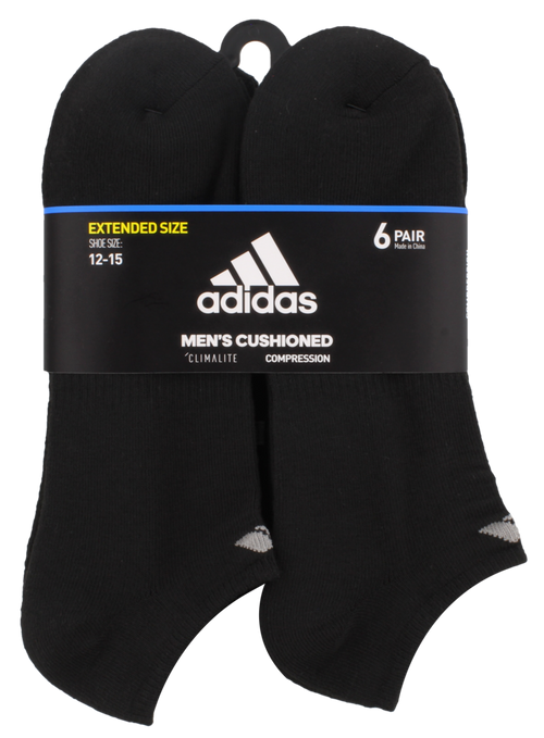 Adidas Athletic Cushioned No Show 6-Pack - BLK