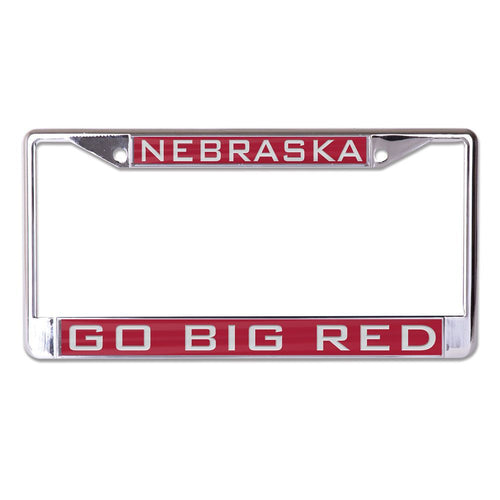 Nebraska Huskers Metallic Go Big Red License Plate Frame - NEBRASKA
