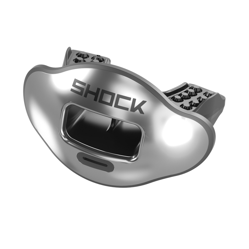 Shock Doctor Max Airflow Chrome Lip Guard Mouthguard - SILVER