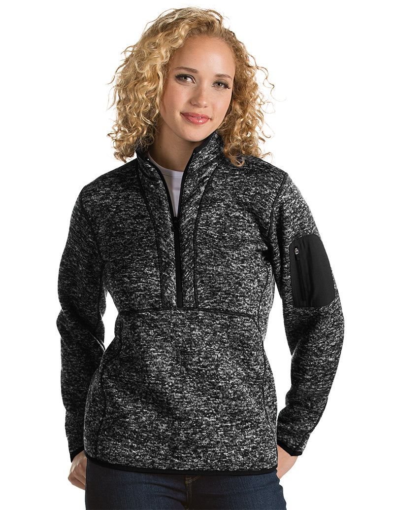 Women's Antigua Fortune 1/4 Zip Pullover - New Horizons Embroidery