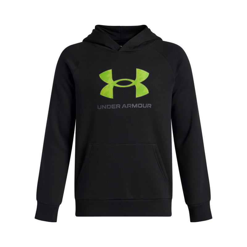 Boy's Under Armour Youth Fleece Big Logo Print Fill Hoodie - 002 - BLACK