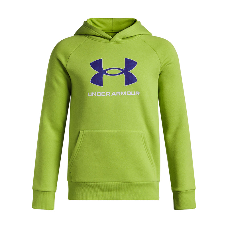 Boy's Under Armour Youth Fleece Big Logo Print Fill Hoodie - 326 - VIBE GREEN