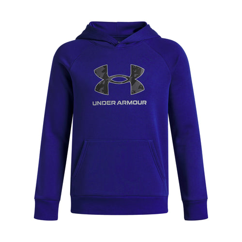 Boy's Under Armour Youth Fleece Big Logo Print Fill Hoodie - 400 - BLUE