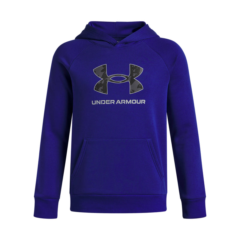 Boy's Under Armour Youth Fleece Big Logo Print Fill Hoodie - 400 - BLUE