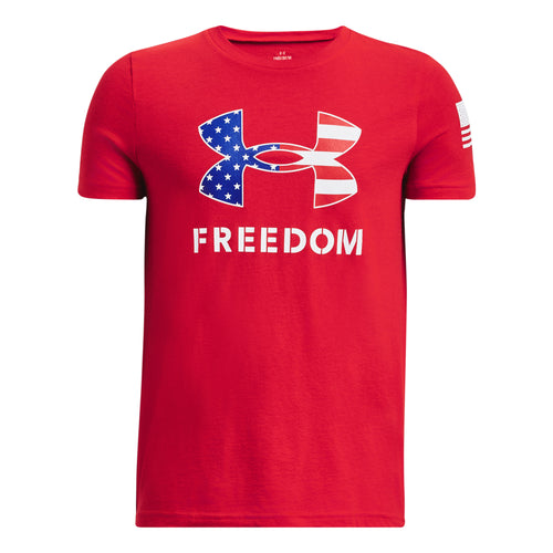 Boy's Under Armour Youth Freedom Logo T-Shirt - 600 - RED