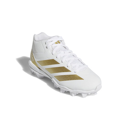 Boys' Adidas Youth Adizero Impact.2 Moulded Rubber Football Cleats - WHITE/GOLD