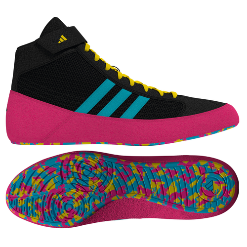 Boys'/Girls' Adidas Youth HVC 2 Wrestling Shoes - BK/CY/PK