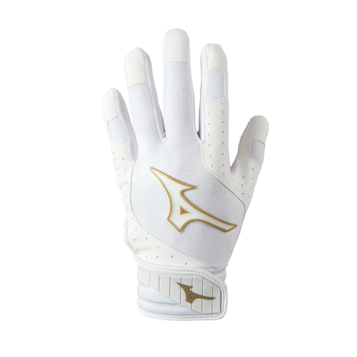 Boys'/Girls' Mizuno Youth Finch Softball Padded Batting Gloves - WHITE