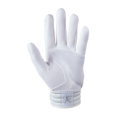 Boys'/Girls' Mizuno Youth Finch Softball Padded Batting Gloves - WHITE