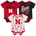 Boys'/Girls' Nebraska Huskers Infant All Day Play 3-Pack Onesies - NEBRASKA