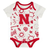 Boys'/Girls' Nebraska Huskers Infant All Day Play 3-Pack Onesies - NEBRASKA