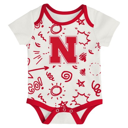 Boys'/Girls' Nebraska Huskers Infant All Day Play 3-Pack Onesies - NEBRASKA