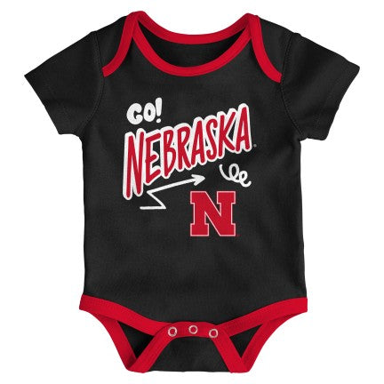 Boys'/Girls' Nebraska Huskers Infant All Day Play 3-Pack Onesies - NEBRASKA