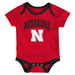 Boys'/Girls' Nebraska Huskers Infant All Day Play 3-Pack Onesies - NEBRASKA
