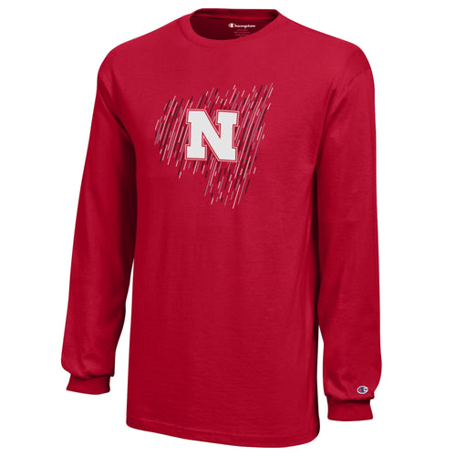 Boys'/Girls' Nebraska Huskers Youth Reign Down Longsleeve T-Shirt - 529 SCAR