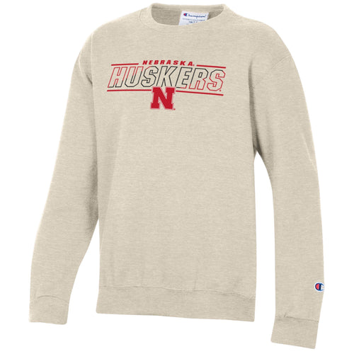 Boys'/Girls' Nebraska Huskers Youth Strike Thru Powerblend Sweatshirt - 7091 OAT