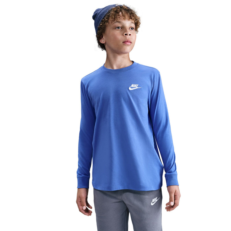 Boys'/Girls' Nike Youth Big Logo Longsleeve - 411 - COMET BLUE