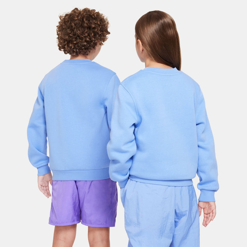 Boys'/ Girls' Nike Youth Club Fleece Crew - 450 - POLAR BLUE