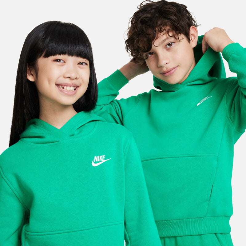 Boys'/Girls' Nike Youth Club Fleece Hoodie - 324 - STADIUM GREEN