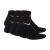 Boys'/Girls' Nike Youth Everyday Cushioned Quarter Socks 6-Pair - 010 - BLACK