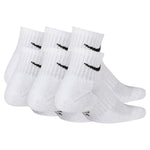 Boys'/Girls' Nike Youth Everyday Cushioned Quarter Socks 6-Pair - 100 - WHITE