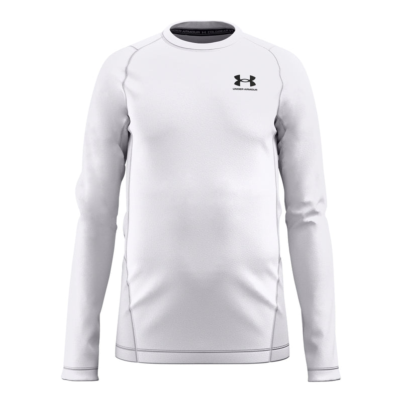 Boys'/Girls' Under Armour Youth ColdGear Longsleeve - 100 - WHITE