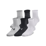 Boys'/Girls' Under Armour Youth Essential Quarter 6-Pack Socks - 001 - BLACK