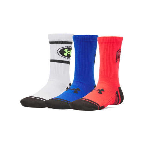 Boys'/Girls' Under Armour Youth Performance Tech 3-Pack Crew Socks - 713 - RACER RED