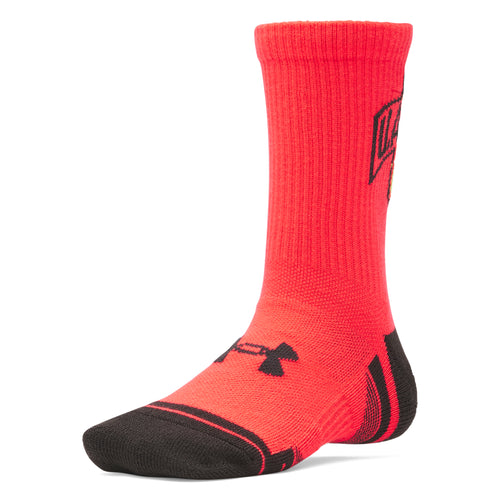 Boys'/Girls' Under Armour Youth Performance Tech 3-Pack Crew Socks - 713 - RACER RED