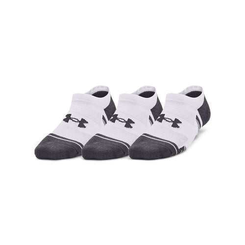 Boys'/Girls' Under Armour Youth Performance Tech No-Show 3-Pack Socks - 100 - WHITE