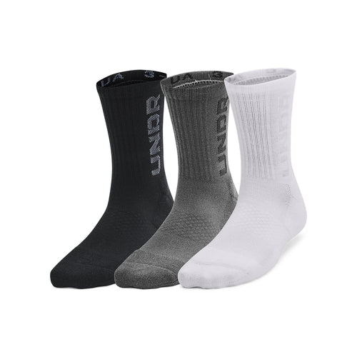 Boys'/Girls' Under Armour Youth Zone Mid-Crew 3-Pack Socks - 001 - BLACK
