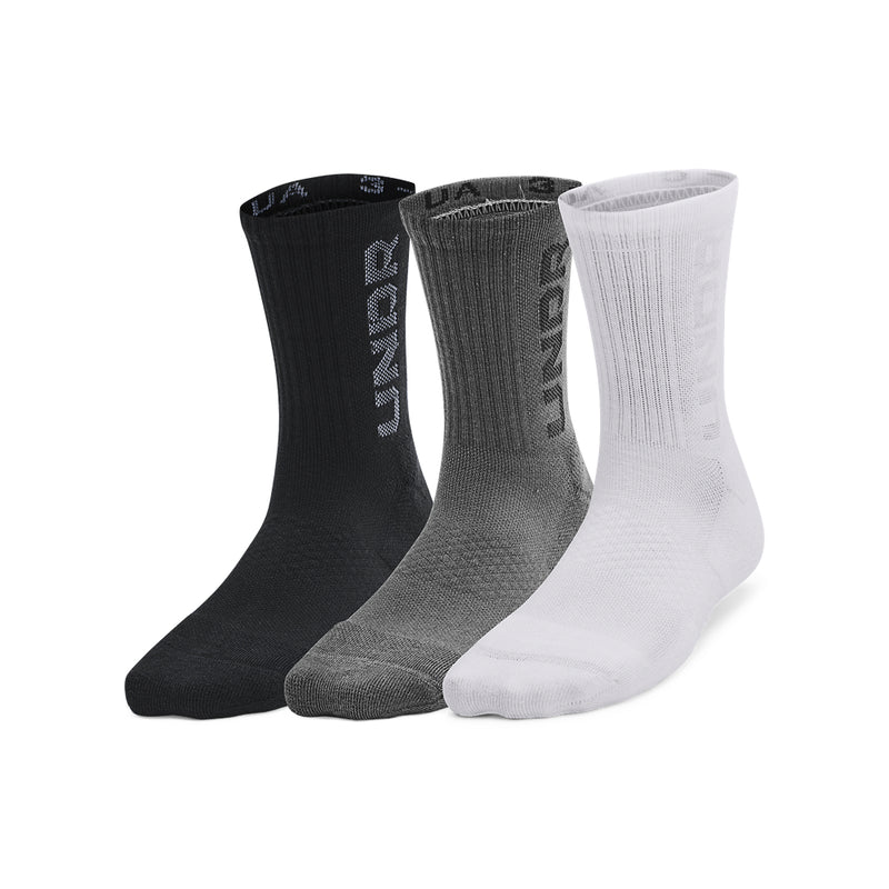 Boys'/Girls' Under Armour Youth Zone Mid-Crew 3-Pack Socks - 001 - BLACK