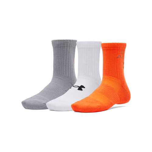 Boys'/Girls' Under Armour Youth Zone Mid-Crew 3-Pack Socks - 844 - ORANGE BASE