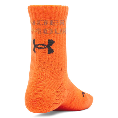 Boys'/Girls' Under Armour Youth Zone Mid-Crew 3-Pack Socks - 844 - ORANGE BASE