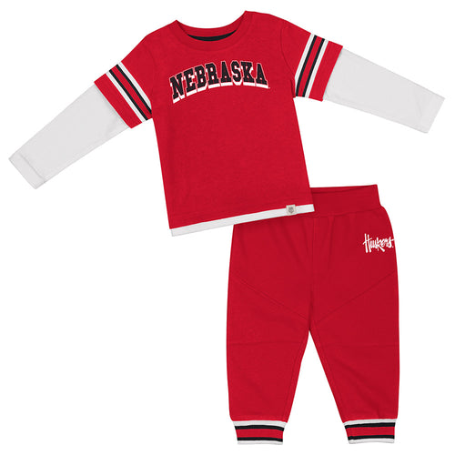 Boys' Nebraska Huskers Infant Guardian Angel 2-Piece Set - NEBRASKA
