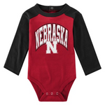 Boys' Nebraska Huskers Infant Rookie Of The Year Long Sleeve Creeper - RED