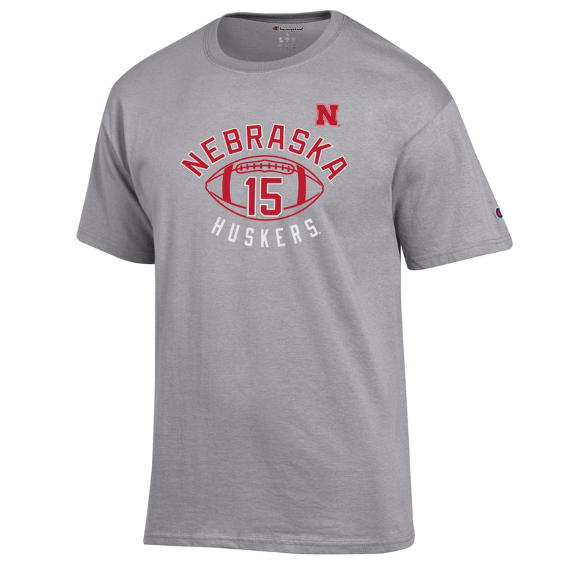 Boys' Nebraska Huskers Raiola Football T-Shirt - GREY