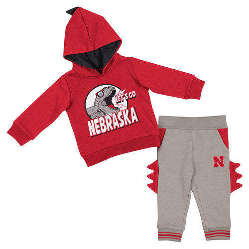 Boys' Nebraska Huskers Toddler Dino 2-Piece Fleece Set - NEBRASKA