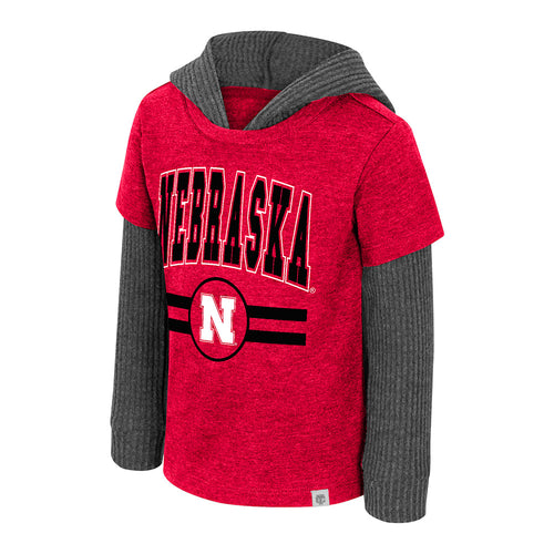 Boys' Nebraska Huskers Toddler Gower Longsleeve Hoodie - NEBRASKA