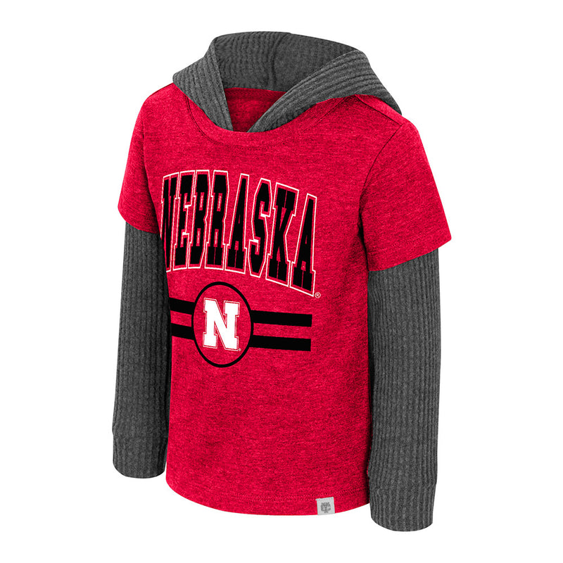 Boys' Nebraska Huskers Toddler Gower Longsleeve Hoodie - NEBRASKA