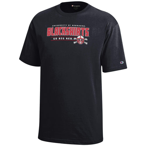 Boys' Nebraska Huskers Youth Blackshirts Flourescent Lights T-Shirt - 999 BLK