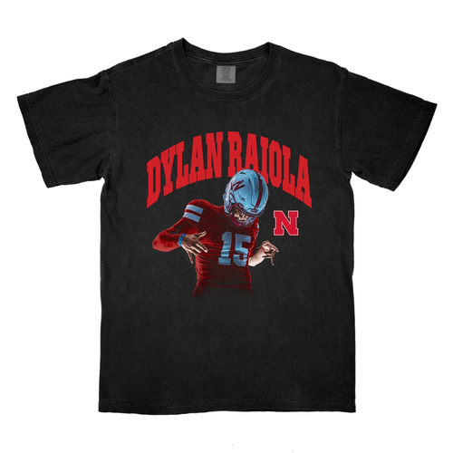 Boys' Nebraska Huskers Youth Dylan Raiola Portrait T-Shirt - BLACK