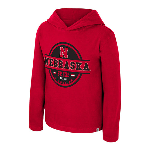 Boys' Nebraska Huskers Youth Simoleans Washed Hooded Tee - NEBRASKA