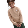 Boys' Nike Youth Club Fleece Crew Sweatshirt - 200 - HEMP