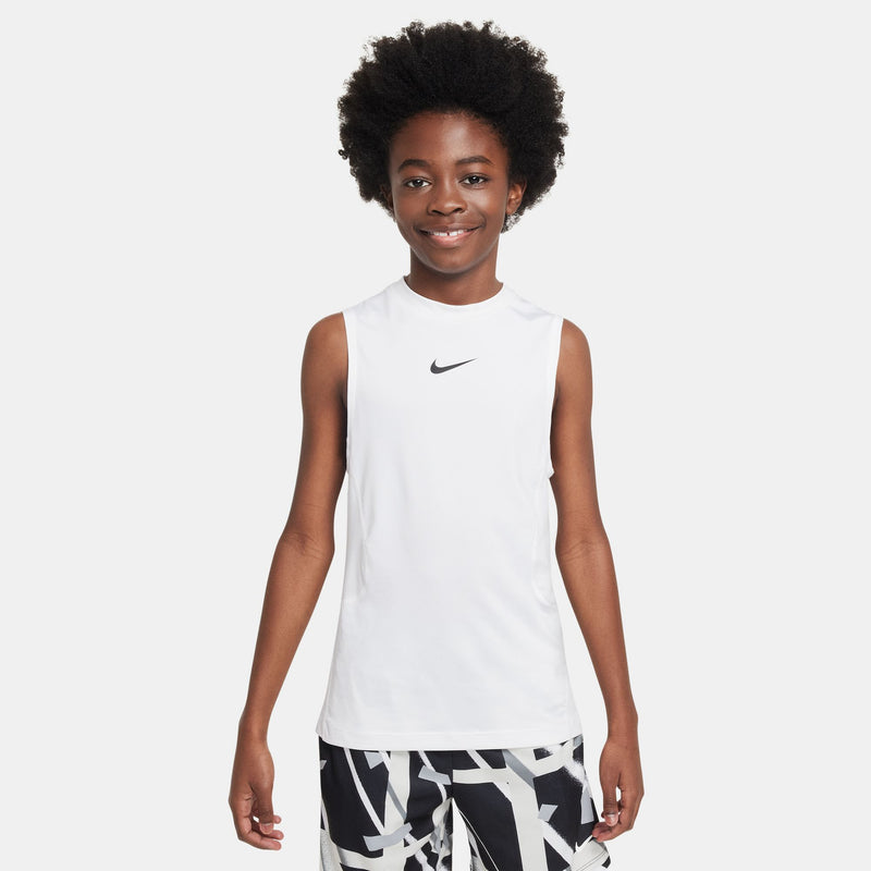 Boys' Nike Youth Pro Sleeveless Tee - 100 - WHITE