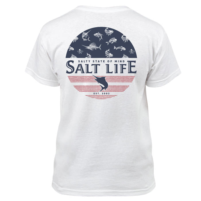 Boys' Salt Life Youth Salty Honor Bones T-Shirt - WHITE