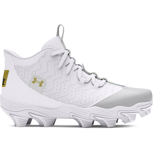 Boys' Under Armour Harper 9 Mid RM Baseball Cleats - 101 - WHITE