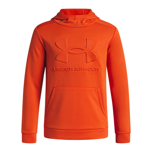 Boys' Under Armour Youth Armour Fleece Embossed Hoodie - 844 - ORANGE BASE
